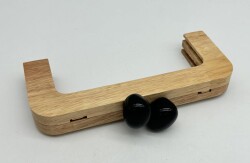 Angel Çanta Aksesuar 20 Cm Oval Siyah Toplu Ahşap Burs - Angel Çanta Aksesuar