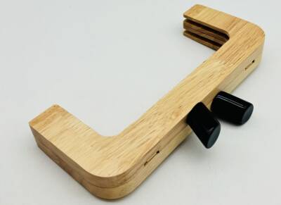 Angel Çanta Aksesuar 20 Cm Siyah Renk Silindir Başlıklı Ahşap Burs - 1