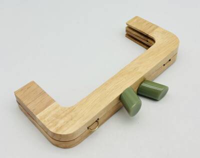 Angel Çanta Aksesuar 20 Cm Soft Yeşil Renk Silindir Başlıklı Ahşap Burs - 1