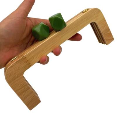 Angel Çanta Aksesuar 20 Cm Yeşil Başlıklı Ahşap Burs - 1