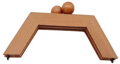 Angel Çanta Aksesuar 21 Cm Ahşap Çanta Bursu Piramit Açık Ahşap Renk - 1