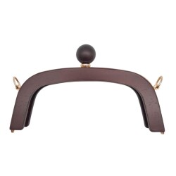 Angel Çanta Aksesuar 21 cm Metalli Ahşap Burs Kızıl Kahve Renk - Angel Çanta Aksesuar