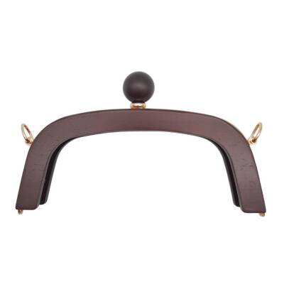 Angel Çanta Aksesuar 21 cm Metalli Ahşap Burs Kızıl Kahve Renk - 1