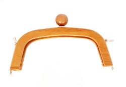 Angel Çanta Aksesuar 21 Cm Metalli Ahşap Burs Koyu Renk - Angel Çanta Aksesuar