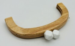 Angel Çanta Aksesuar 25 Cm Açık Renk Oval Ahşap Burs Beyaz Renk Toplu - Angel Çanta Aksesuar