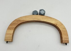 Angel Çanta Aksesuar 25 Cm Açık Renk Oval Ahşap Burs Gri Renk Toplu - Angel Çanta Aksesuar