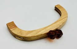 Angel Çanta Aksesuar 25 Cm Açık Renk Oval Ahşap Burs Kehribar Renk Toplu - Angel Çanta Aksesuar