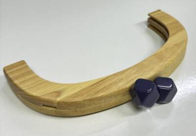 Angel Çanta Aksesuar 25 Cm Açık Renk Oval Ahşap Burs Lacivert Renk Toplu - 1