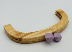 Angel Çanta Aksesuar 25 Cm Açık Renk Oval Ahşap Burs Lila Renk Toplu - Angel Çanta Aksesuar