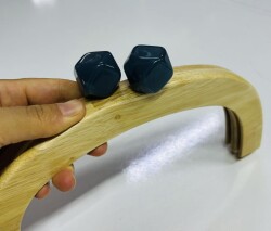 Angel Çanta Aksesuar 25 Cm Açık Renk Oval Ahşap Burs Petrol Renk Toplu - 2