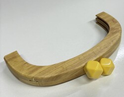 Angel Çanta Aksesuar 25 Cm Açık Renk Oval Ahşap Burs Sarı Renk Toplu - Angel Çanta Aksesuar