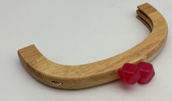 Angel Çanta Aksesuar 25 Cm Açık Renk Oval Ahşap Burs Şeker Pembe Renk Toplu - Angel Çanta Aksesuar