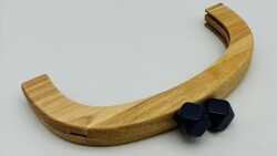 Angel Çanta Aksesuar 25 Cm Açık Renk Oval Ahşap Burs Siyah Renk Toplu - Angel Çanta Aksesuar