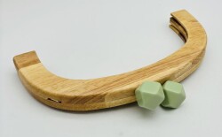 Angel Çanta Aksesuar 25 Cm Açık Renk Oval Ahşap Burs Soft Yeşil Renk Toplu - Angel Çanta Aksesuar
