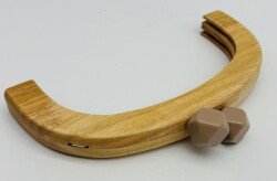 Angel Çanta Aksesuar 25 Cm Açık Renk Oval Ahşap Burs Vizon Renk Toplu - Angel Çanta Aksesuar