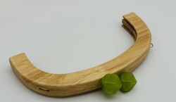 Angel Çanta Aksesuar 25 Cm Açık Renk Oval Ahşap Burs Yeşil Renk Toplu - Angel Çanta Aksesuar