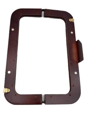 Angel Çanta Aksesuar 26 Cm Kızıl Kahve Renk Ahşap Burs - 2