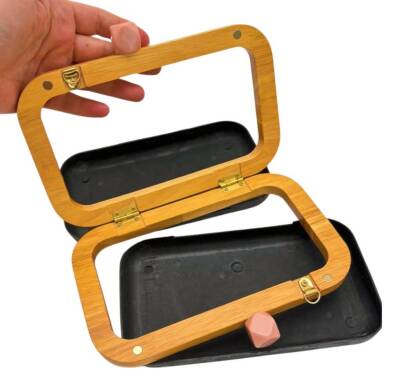 Angel Çanta Aksesuar Pudra Köşeli Toplu Ahşap Çanta Kalıbı (NOT:ÇANTA DEĞİLDİR) - 6