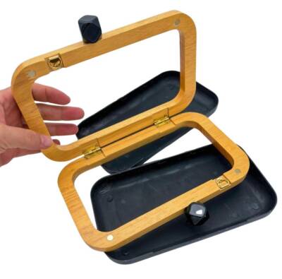 Angel Çanta Aksesuar Siyah Köşeli Toplu Ahşap Çanta Kalıbı (NOT:ÇANTA DEĞİLDİR) - 4