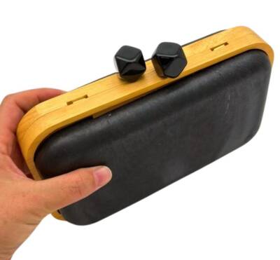 Angel Çanta Aksesuar Siyah Köşeli Toplu Ahşap Çanta Kalıbı (NOT:ÇANTA DEĞİLDİR) - 1