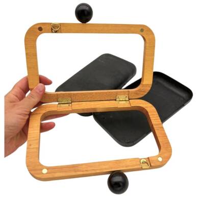 Angel Çanta Aksesuar Siyah Toplu Ahşap Çanta Kalıbı (NOT:ÇANTA DEĞİLDİR) - 3