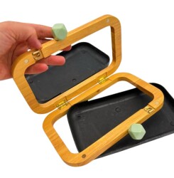 Angel Çanta Aksesuar Yeşil Toplu Ahşap Çanta Kalıbı (NOT:ÇANTA DEĞİLDİR) - 6