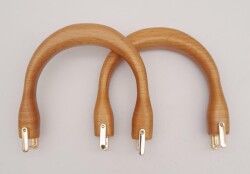 Angel Çanta Aksesuar 12.5X13 Cm Light Gold Halkalı Ahşap Çanta Sapı - Angel Çanta Aksesuar