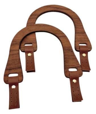 Angel Çanta Aksesuar 15x18 cm Derili Ahşap Çanta Sapı - 1