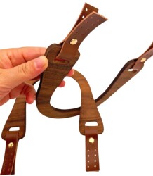 Angel Çanta Aksesuar 15x18 cm Derili Ahşap Çanta Sapı - 2