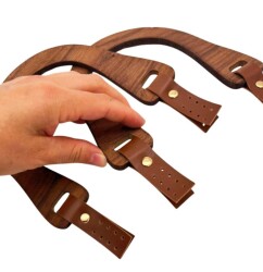 Angel Çanta Aksesuar 15x18 cm Derili Ahşap Çanta Sapı - 3