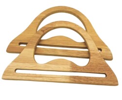 Angel Çanta Aksesuar 20x12 cm Ham Ahşap Renk İthal Ahşap Çanta Sapı - Angel Çanta Aksesuar
