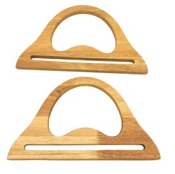 Angel Çanta Aksesuar 20x12 cm Ham Ahşap Renk İthal Ahşap Çanta Sapı - 2