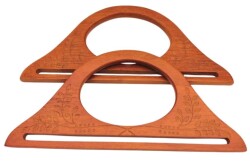 Angel Çanta Aksesuar 25x12 cm Desenli İthal Ahşap Çanta Sapı - 2