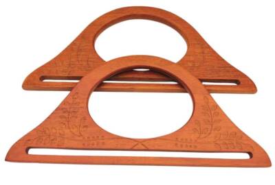 Angel Çanta Aksesuar 25x12 cm Desenli İthal Ahşap Çanta Sapı - 2