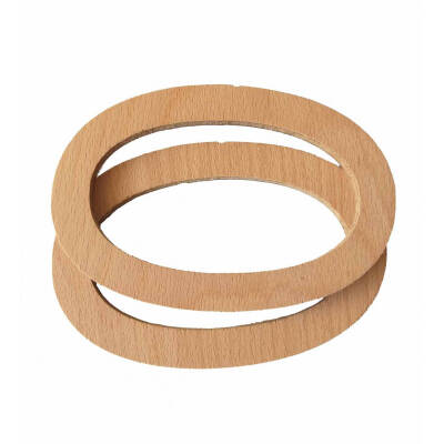 Angel Çanta Aksesuar Bizim Ahşap Oval Çanta Sapı Açık Renk - 1