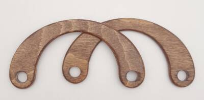 Angel Çanta Aksesuar C Model 9x18 cm Koyu Ahşap Renk Ahşap Çanta Sapı - 1