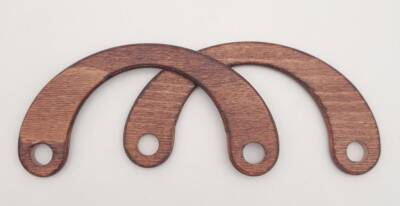 Angel Çanta Aksesuar C Model 9x18 cm Taba Renk Ahşap Çanta Sapı - 1