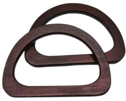 Angel Çanta Aksesuar D Model 12x8 cm Kahve Renk Ahşap Çanta Sapı - Angel Çanta Aksesuar