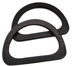 Angel Çanta Aksesuar D Model 12x8 cm Siyah Renk Ahşap Çanta Sapı - Angel Çanta Aksesuar