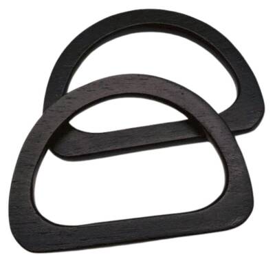 Angel Çanta Aksesuar D Model 12x8 cm Siyah Renk Ahşap Çanta Sapı - 1