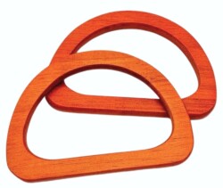 Angel Çanta Aksesuar D Model 12x8 cm Taba Renk Ahşap Çanta Sapı - Angel Çanta Aksesuar