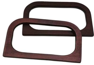 Angel Çanta Aksesuar D Model 14X8 cm Kahve Renk Ahşap Çanta Sapı - 1