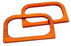 Angel Çanta Aksesuar D Model 14X8 cm Taba Renk Ahşap Çanta Sapı - Angel Çanta Aksesuar