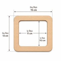 Angel Çanta Aksesuar Dikdörtgen Model 15x13 Cm Açık Ahşap Renk Ahşap Çanta Sapı - 2