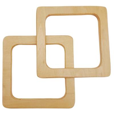 Angel Çanta Aksesuar Kare Model 13 cm Açık Ahşap Renk Ahşap Çanta Sapı - 1
