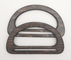 Angel Çanta Aksesuar Köprülü D Model 8.5x15 cm Haki Renk Ahşap Çanta Sapı - Angel Çanta Aksesuar