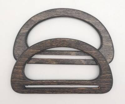 Angel Çanta Aksesuar Köprülü D Model 8.5x15 cm Haki Renk Ahşap Çanta Sapı - 1