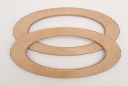 Angel Çanta Aksesuar Oval Model 9x19.5 cm Açık Ahşap Renk Ahşap Çanta Sapı - Angel Çanta Aksesuar