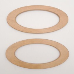 Angel Çanta Aksesuar Oval Model 9x19.5 cm Açık Ahşap Renk Ahşap Çanta Sapı - 3