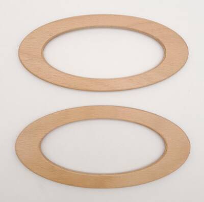 Angel Çanta Aksesuar Oval Model 9x19.5 cm Açık Ahşap Renk Ahşap Çanta Sapı - 3